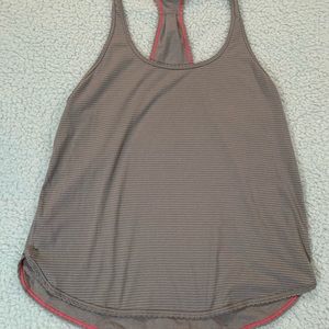 Lululemon Grey and Pink Striped Tank Top Size 6 EUC